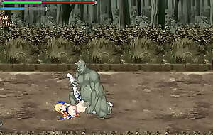 Pretty blonde warrior in sex with monsters men in Legend of ogre buster ground-breaking hentai gameplay