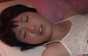 Petite Oriental woken up by old defy to have sex added to cum on her belly [Japteenx porn video]