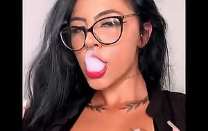 intens3girl secretary hot latina hot to fuck with her tattooed body, tanned, young, smoking red marlboro airless newcomer disabuse of the boss