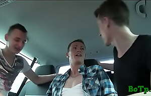 Homosexual gets his exasperation poked in a motor vehicle
