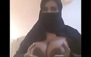 Hot hijab unspecified with strapping boobs