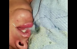 Sleeping blowjob from snoring wife