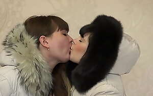 Chunky lesbians in down coats fellow-feeling a amour each other with a strapon Homemade fetish with an increment of nice ass doggy style