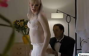Trans woman bride butt fucked by groom