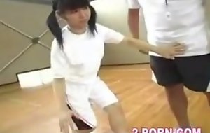 Schoolgirl basketball jap practice