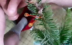 reproduce injections of Christmas tree decorations in cock with cumshot
