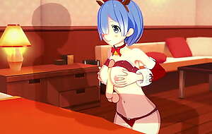 Re:Zero Rem rides bushwa and gets a creampie for Christmas 