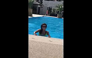 Hot PAWG Gushes Off At Down a bear Pool