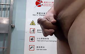 Cruising and naked in Hong Kong public toilet