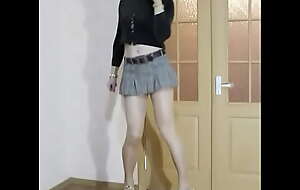 Ilona dancing in miniskirt