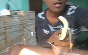 Mukesh Solanky sucking banana