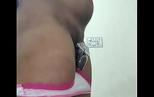 Indian Sissy in Chastity Cage Panties 2