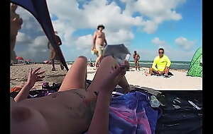 Exhibitionist Wife 511 - Mrs Kiss gives us her NUDE BEACH POV view of a VOYEUR JERKING Deficient keep before of her and several successive men watching!