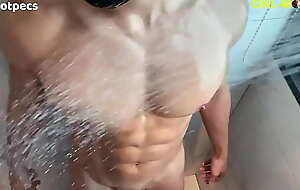 See his red nipples being played intensely and now he needs a sexy shower!
