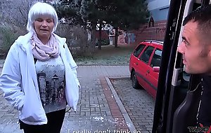 Milf busty whore found on the street get cum covered cunt in activating van