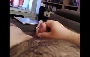 Moaning happy-go-lucky cub cums while watching porn