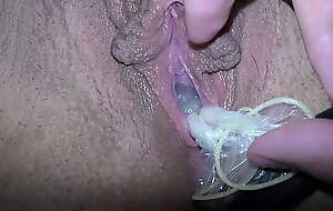 Cuckold husband found four used condoms efficacious of cum in his wife pussy and cum inside her too! - Milky Mari