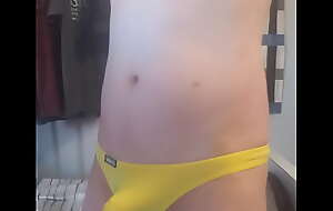 Yellow Thong and G-string T-back bathing suit underware