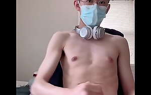 handsome Chinese straightforwardly boy close to a thick dick