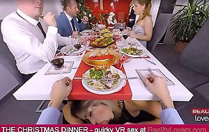 Blow job cheaper than the table on Christmas up VR with beautiful blonde
