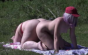 Lesbians with big swag behind the episodes Girlfriends have fun with a dildo and shoot videos outdoors Fetish