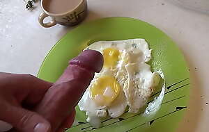 Cum covered eggs for breakfast