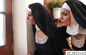 Crazy bizzare porn with doll nuns and the monster!