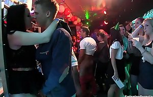 Slutty party honeys fucking in a club