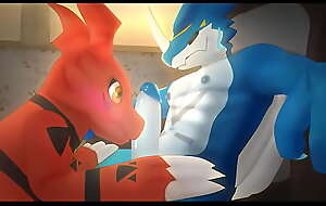 Exveemon and Guilmon Enlivenment by Enokimaru (e621. net)