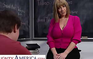 Peevish America - Big tit educator Sara Loon helps student fuck for the first time