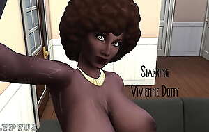 Sexy ebony with MILF body frigs herself ( The Sims 4 )