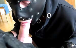 004 Slave gives blowjob in go to ground mask