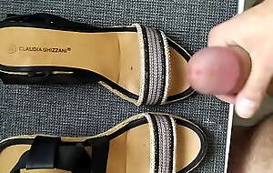 Fucking and cumming on sandals