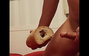 Bread loaf fuck and cum in