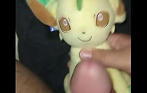Jizzing on amber and leafeon named amber