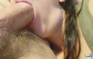 Step Mom makes blowjob plus deepthroat until he cums twice prevalent her mouth