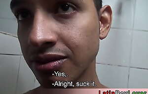 Amateur latin gay Jason gets an in trouble with in the shower
