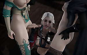 The Witcher Triple Futanari - Ciri has sex with Triss and Yennefer