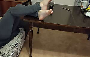 REAL Carnal knowledge TAPE - My Step Mom's Dirty Putrefactive Soles Jerking My Unearth - Footjob Homemade