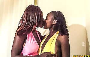 2 african babes making out and cataloguing my big cock triple