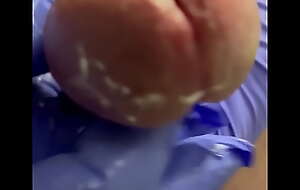 Close up POV of gargantuan cum shot, great view for cum lovers, milked every last drop out