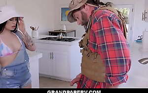 GrandpaPerv.com - Hot Brunette Teen Granddaughter Fucked By Grandfather After Fishing Drove - Mia Moore, Jack Vegas