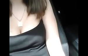 Showing Girlfriends Tits In The Car