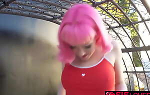 Sisloves.me - Stepsister Evie Rees doesnt know how to end her XXX story so she gets some trespass from her stepbrother