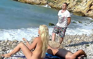 Desperated Become man seduce Stranger to Cheating Have sex at Nude Beach