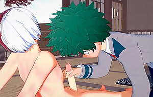 My Hero Academia Yaoi - Deku x Shouto Tugjob with an increment of Oral-job - Sissy crossdress Japanese Asian Manga Anime Game Pornography Gay
