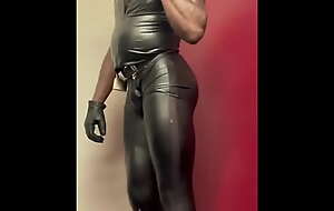 Black Muscle Smoking Leather and Rubber Cum Private showing