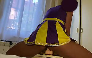 Sliding blarney up cheerleader skirt right through will not hear of satin panties