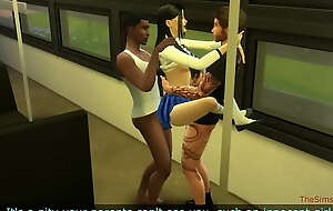 Sims 4, Japanese college girl groped and fucked with no mercy in bus