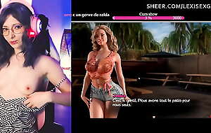 (Part 87) This babe reads the dialogues of the game topless  ( porn game lets play FRENCH ) Treasure of nadia